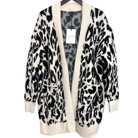 Who What Wear Sweaters - Who what wear animal print open front cardigan size LARGE